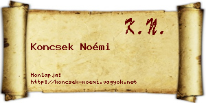 Koncsek Noémi névjegykártya